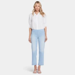 Bailey Relaxed Straight Ankle Pull-On Jeans - Santorini -Nydj Apparel Shop MTCD8933A STI DPA