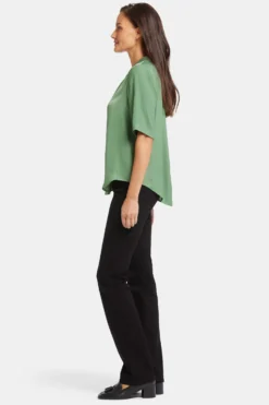 Gabrielle Short Sleeved Blouse - English Ivy -Nydj Apparel Shop MTSP4284 EGIVY 3