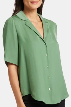 Gabrielle Short Sleeved Blouse - English Ivy -Nydj Apparel Shop MTSP4284 EGIVY 6
