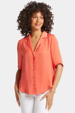Gabrielle Short Sleeved Blouse - Persimmon Glaze