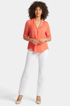 Gabrielle Short Sleeved Blouse - Persimmon Glaze -Nydj Apparel Shop MTSP4284 PRSGL 5