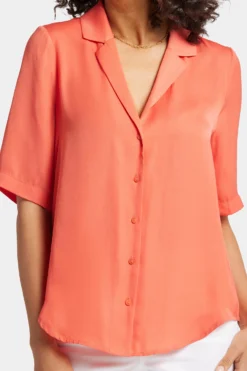Gabrielle Short Sleeved Blouse - Persimmon Glaze -Nydj Apparel Shop MTSP4284 PRSGL 6