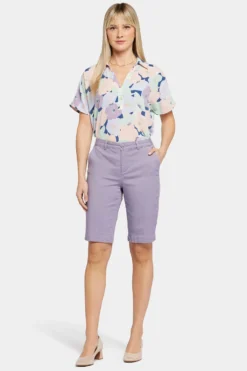 Bermuda Shorts - Lilac Chalk -Nydj Apparel Shop MTST3766 LLCHK 4