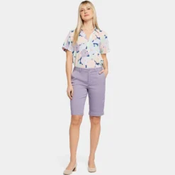 Bermuda Shorts - Lilac Chalk -Nydj Apparel Shop MTST3766 LLCHK DPA