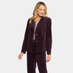 Classic Blazer Jacket - Eggplant -Nydj Apparel Shop MVLE4183 EGPLN DPA