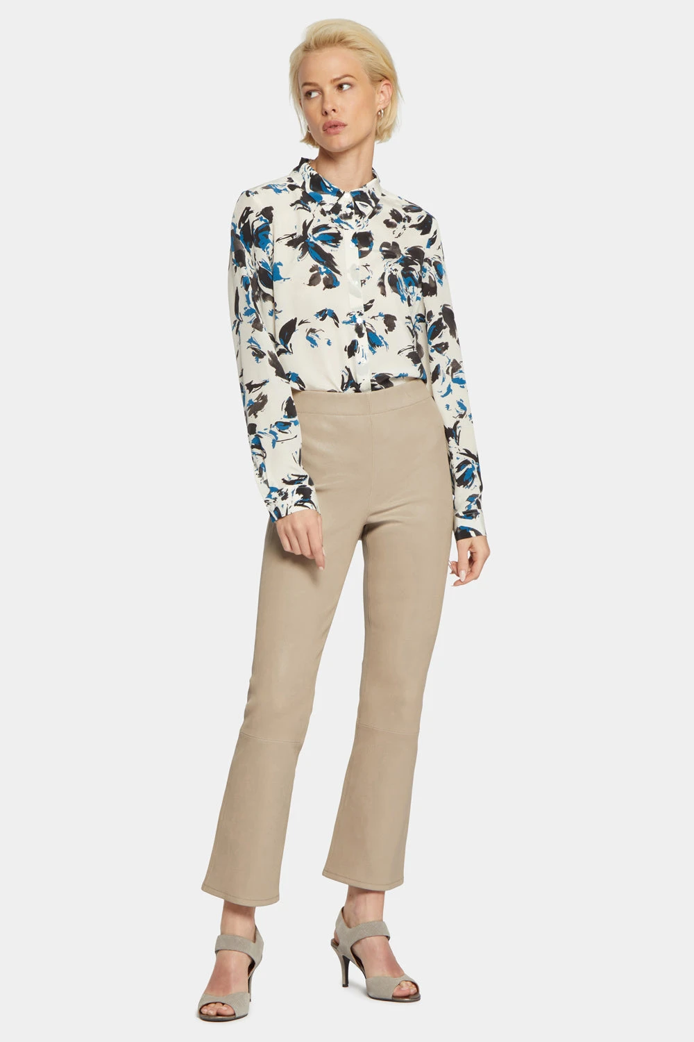 Stretch Leather Slim Bootcut Ankle Pants - Feather 4 Stretch Leather Slim Bootcut Ankle Pants - Feather - Image 4