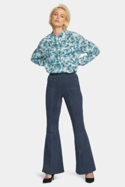 Stretch Suede Flared Pants - Oxford Navy -Nydj Apparel Shop MYAS8338 OXNV 4 cd7c8174 5266 4ab5 b131 276677560678