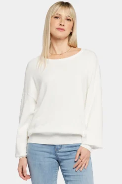 Dolman Sleeved Boatneck Sweater - Ivory
