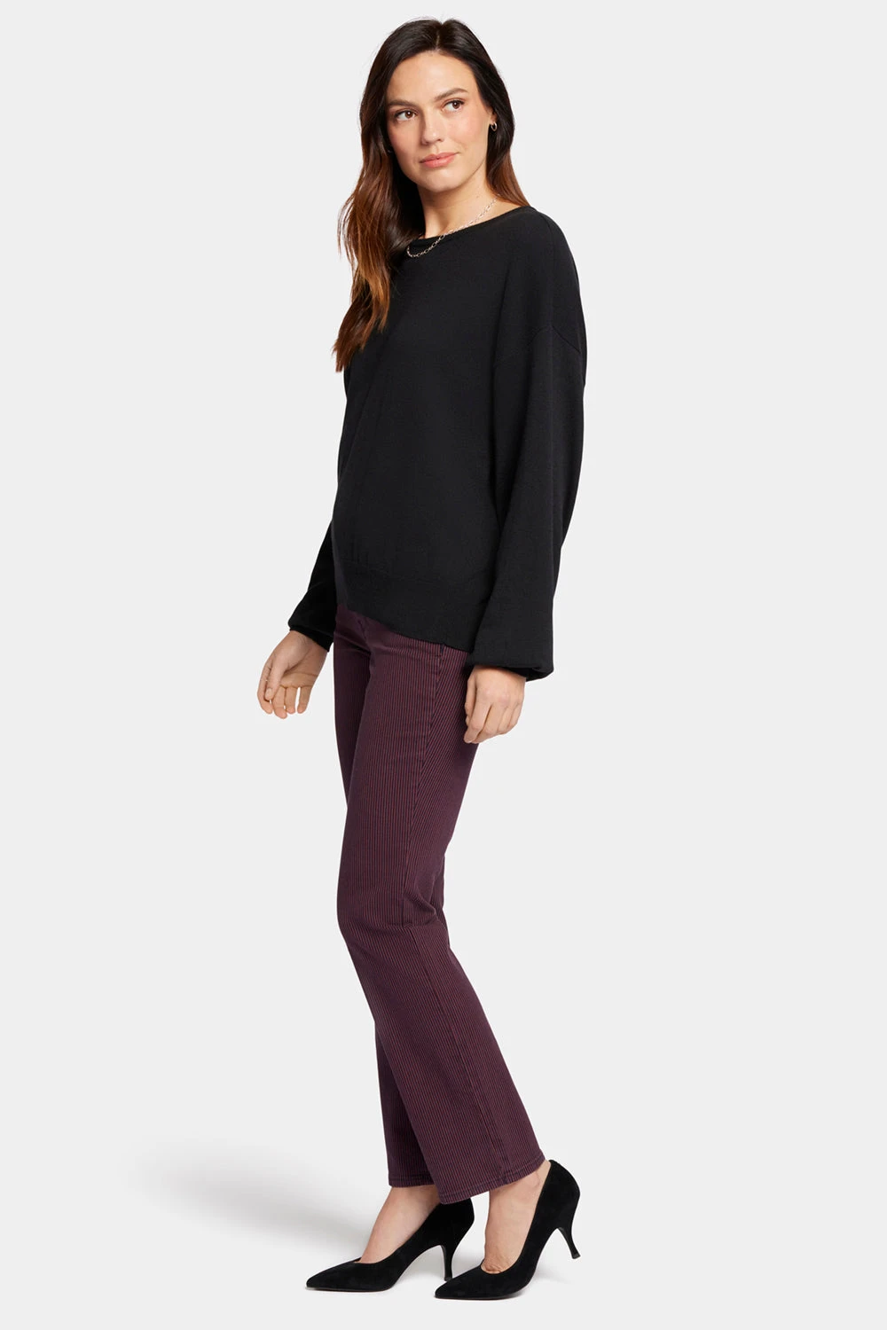 Dolman Sleeved Boatneck Sweater - Black 3 Dolman Sleeved Boatneck Sweater - Black - Image 3