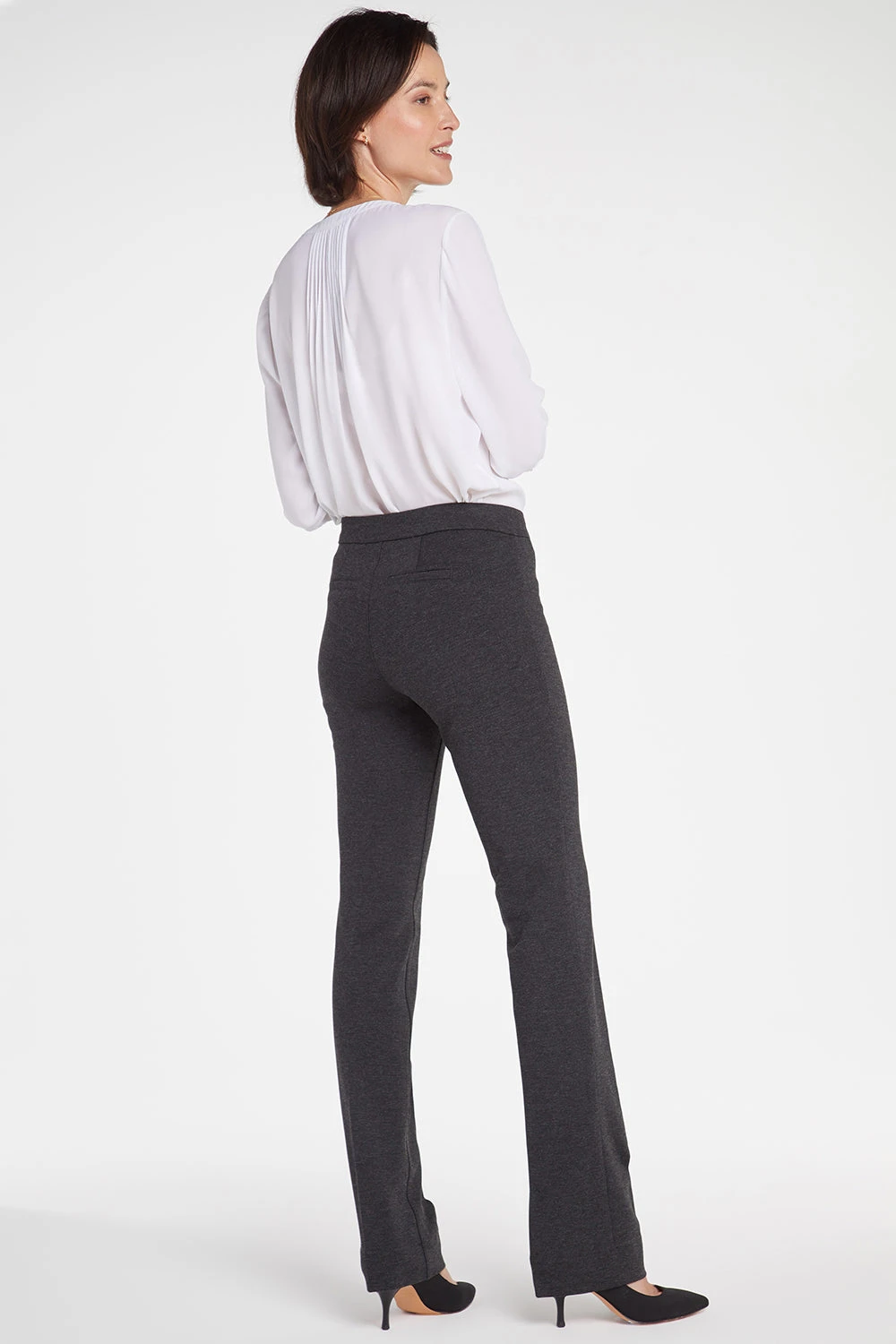 Slim Trouser Pants In Petite - Charcoal Heathered 6 Slim Trouser Pants In Petite - Charcoal Heathered - Image 6