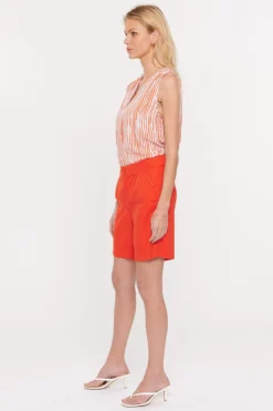 Modern Bermuda Shorts In Petite - Orange Poppy