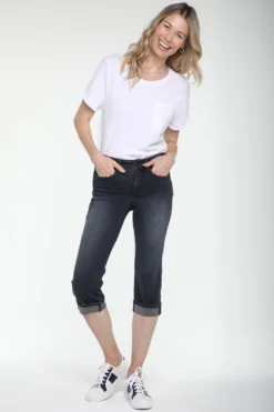 Marilyn Straight Crop Jeans In Petite - Thames