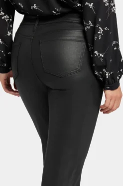 Coated Marilyn Straight Jeans In Petite - Black Coated 12 Coated Marilyn Straight Jeans In Petite - Black Coated -Nydj Apparel Shop PCFDMS2299 BKCOA 6