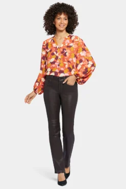 Coated Marilyn Straight Jeans In Petite - Cordovan Coated -Nydj Apparel Shop PCFDMS2299 CRCTD 4