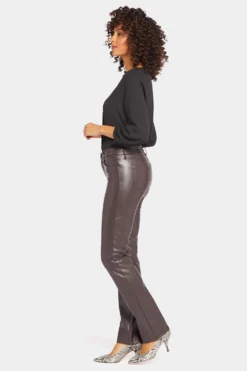 Faux Leather Marilyn Straight Pants In Petite - Cordovan -Nydj Apparel Shop PCFLMS2299 CRDVN 5
