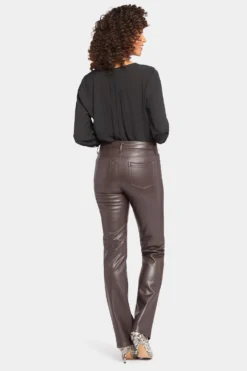Faux Leather Marilyn Straight Pants In Petite - Cordovan -Nydj Apparel Shop PCFLMS2299 CRDVN 6