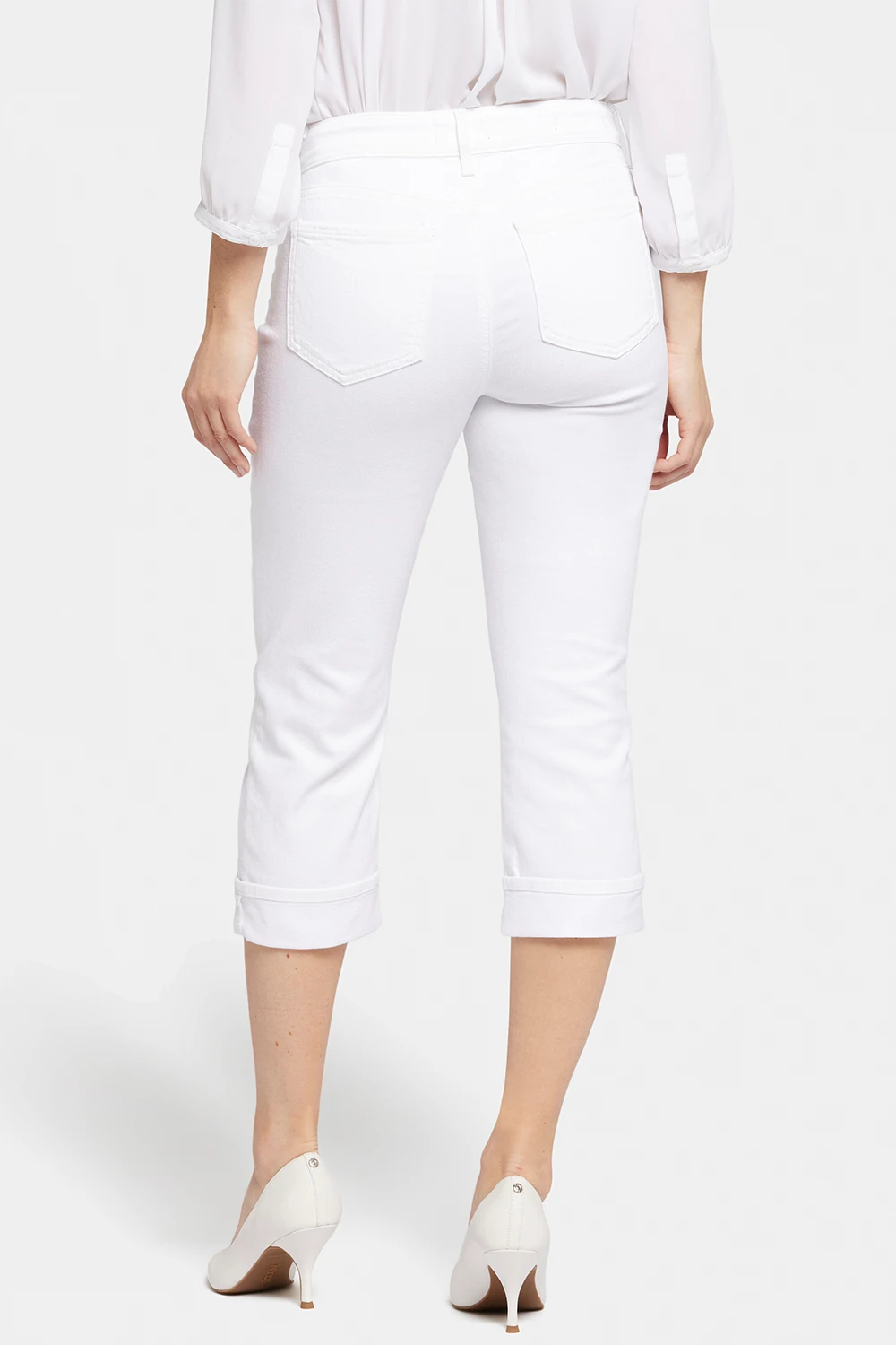 Marilyn Straight Crop Jeans In Petite - Optic White 2 Marilyn Straight Crop Jeans In Petite - Optic White - Image 2