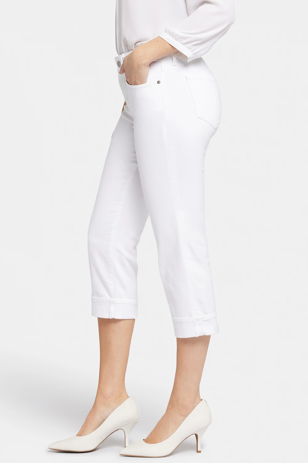 Marilyn Straight Crop Jeans In Petite - Optic White 3 Marilyn Straight Crop Jeans In Petite - Optic White - Image 3