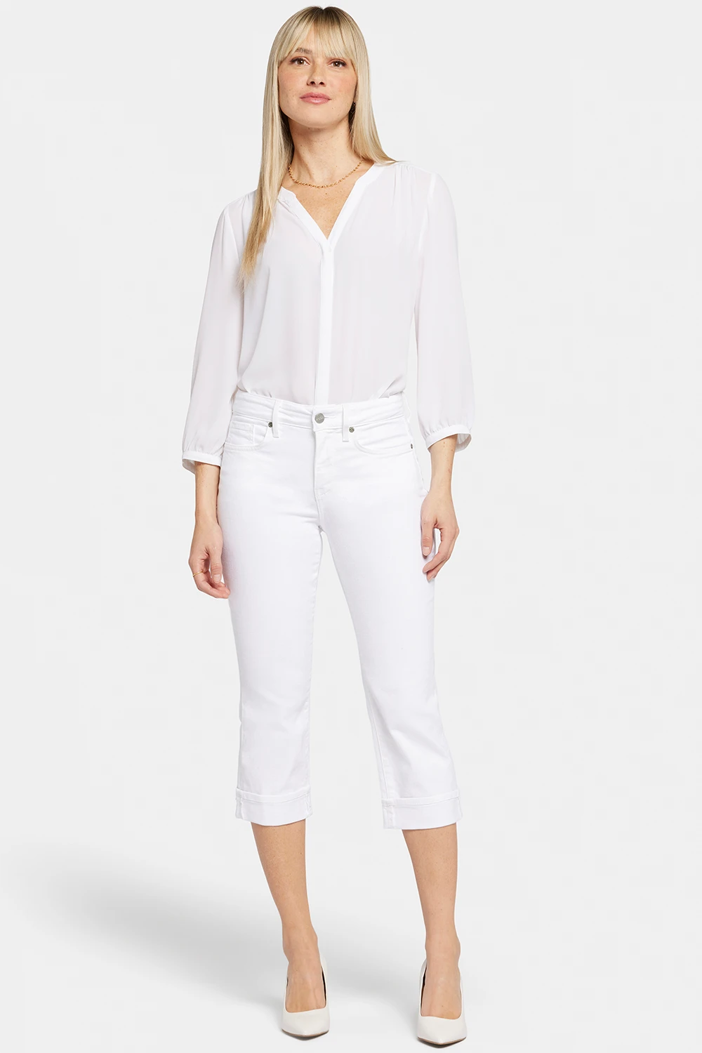 Marilyn Straight Crop Jeans In Petite - Optic White 4 Marilyn Straight Crop Jeans In Petite - Optic White - Image 4