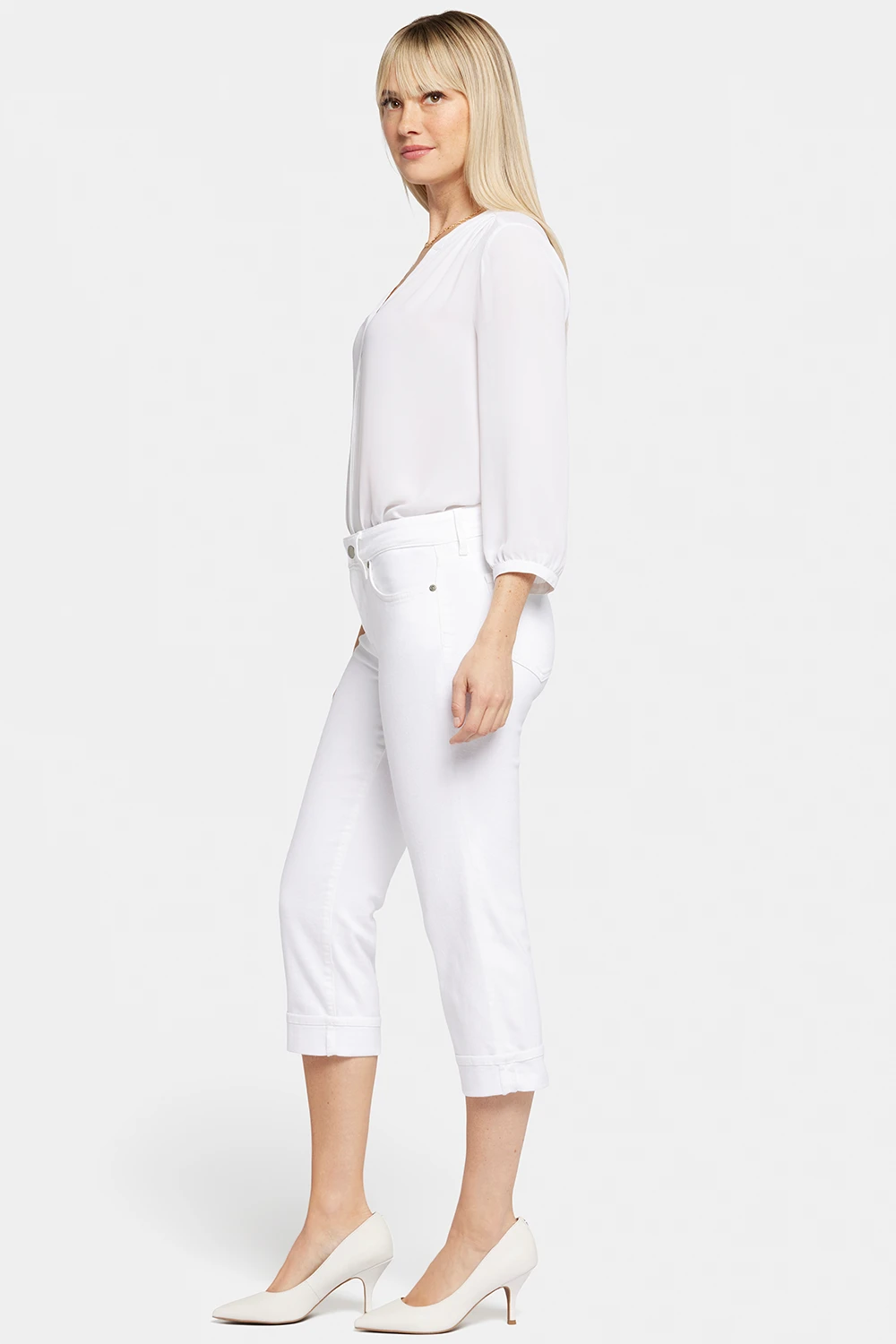 Marilyn Straight Crop Jeans In Petite - Optic White 5 Marilyn Straight Crop Jeans In Petite - Optic White - Image 5