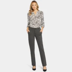 Classic Trouser Pants In Petite - Charcoal Heathered -Nydj Apparel Shop PCPP8786 CHARH DPA