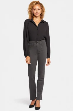Marilyn Straight Pants In Petite - Charcoal Heathered -Nydj Apparel Shop PCPPMS2299 CHARH 4