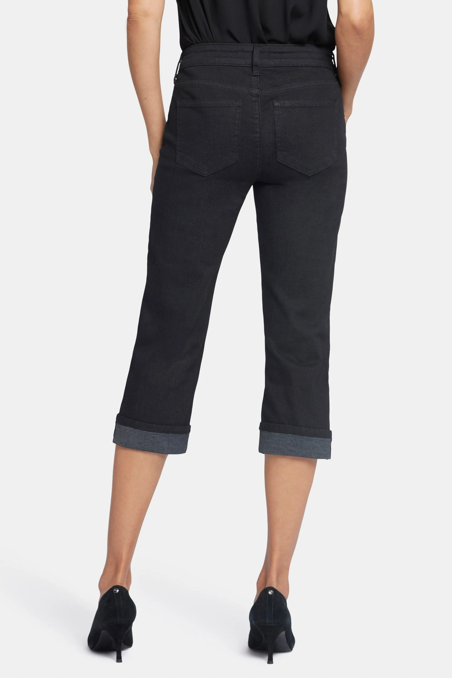 Marilyn Straight Crop Jeans In Petite - Black 2 Marilyn Straight Crop Jeans In Petite - Black - Image 2
