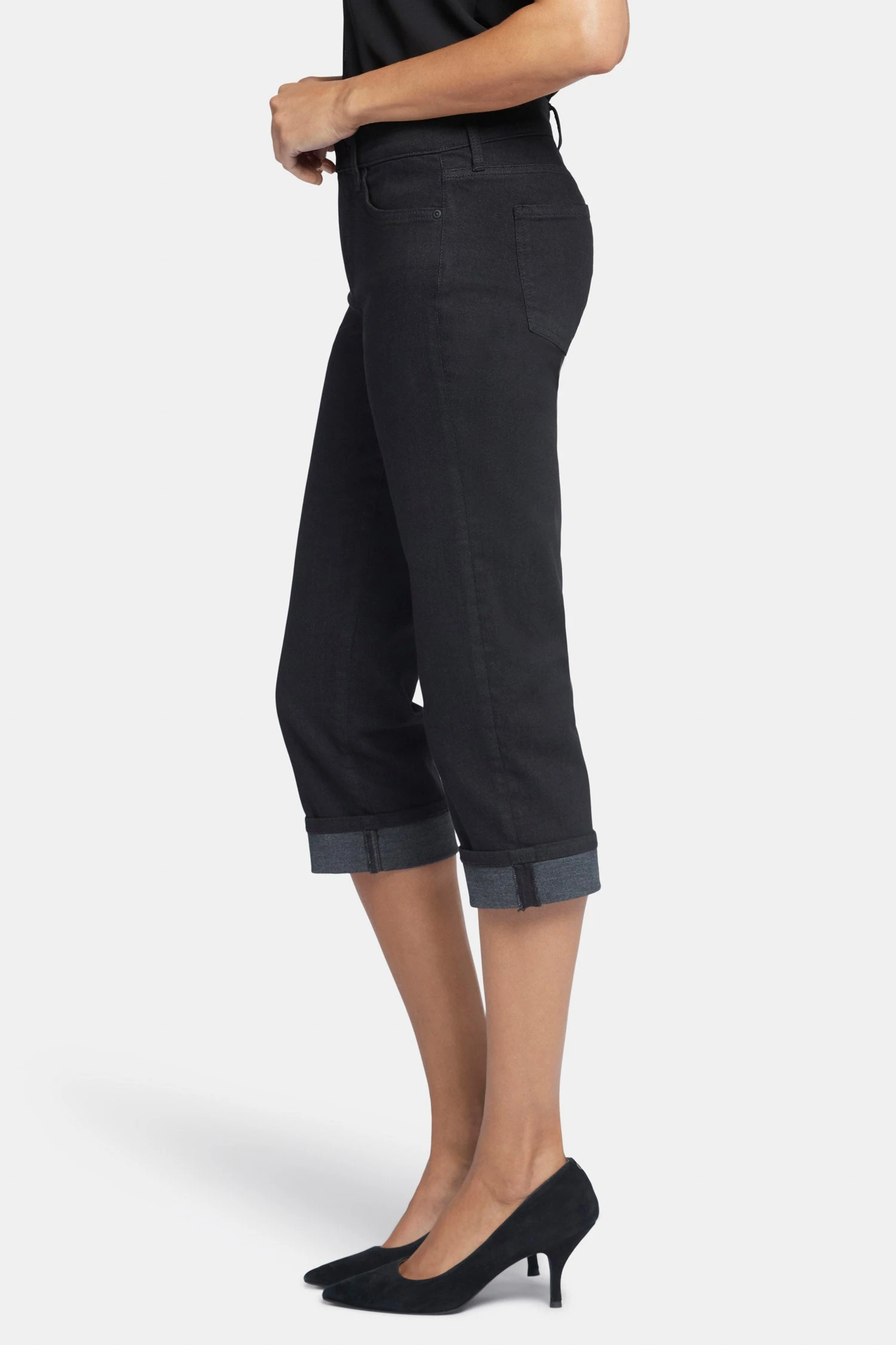Marilyn Straight Crop Jeans In Petite - Black 3 Marilyn Straight Crop Jeans In Petite - Black - Image 3