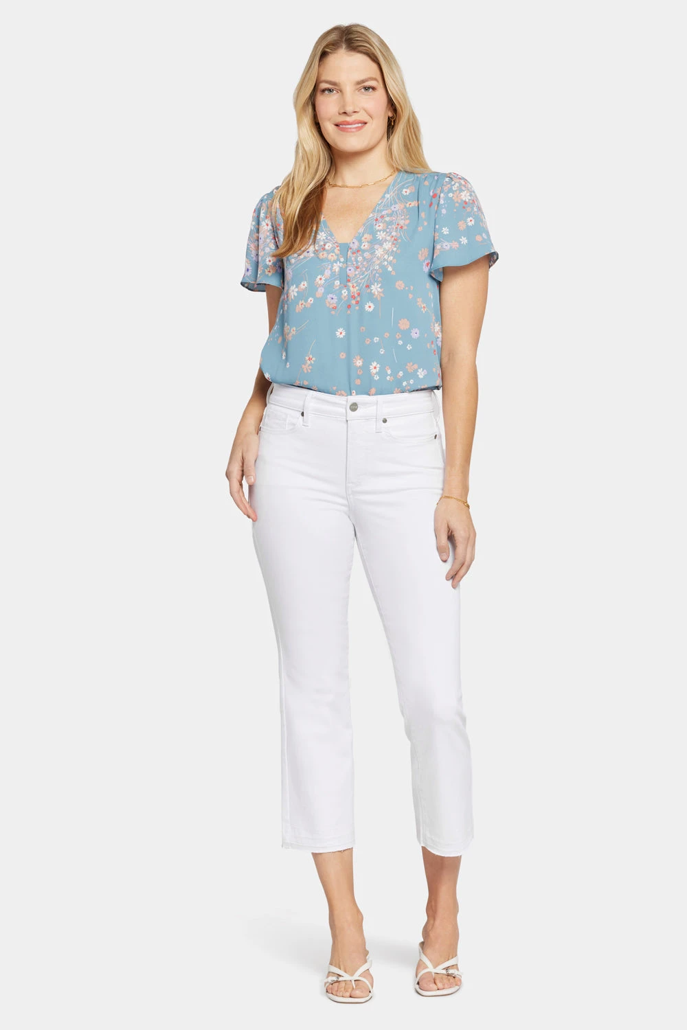 Marilyn Straight Ankle Jeans In Petite - Optic White 1 Marilyn Straight Ankle Jeans In Petite - Optic White