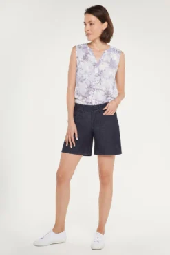 Roxanne Denim Shorts In Petite - Lightweight Rinse -Nydj Apparel Shop PDTFSH8559 LWRS 4