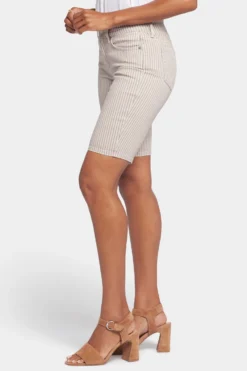 Briella 10 Inch Denim Shorts In Petite - Sandbar Stripe -Nydj Apparel Shop PFOSBS8556 SNBRS 3