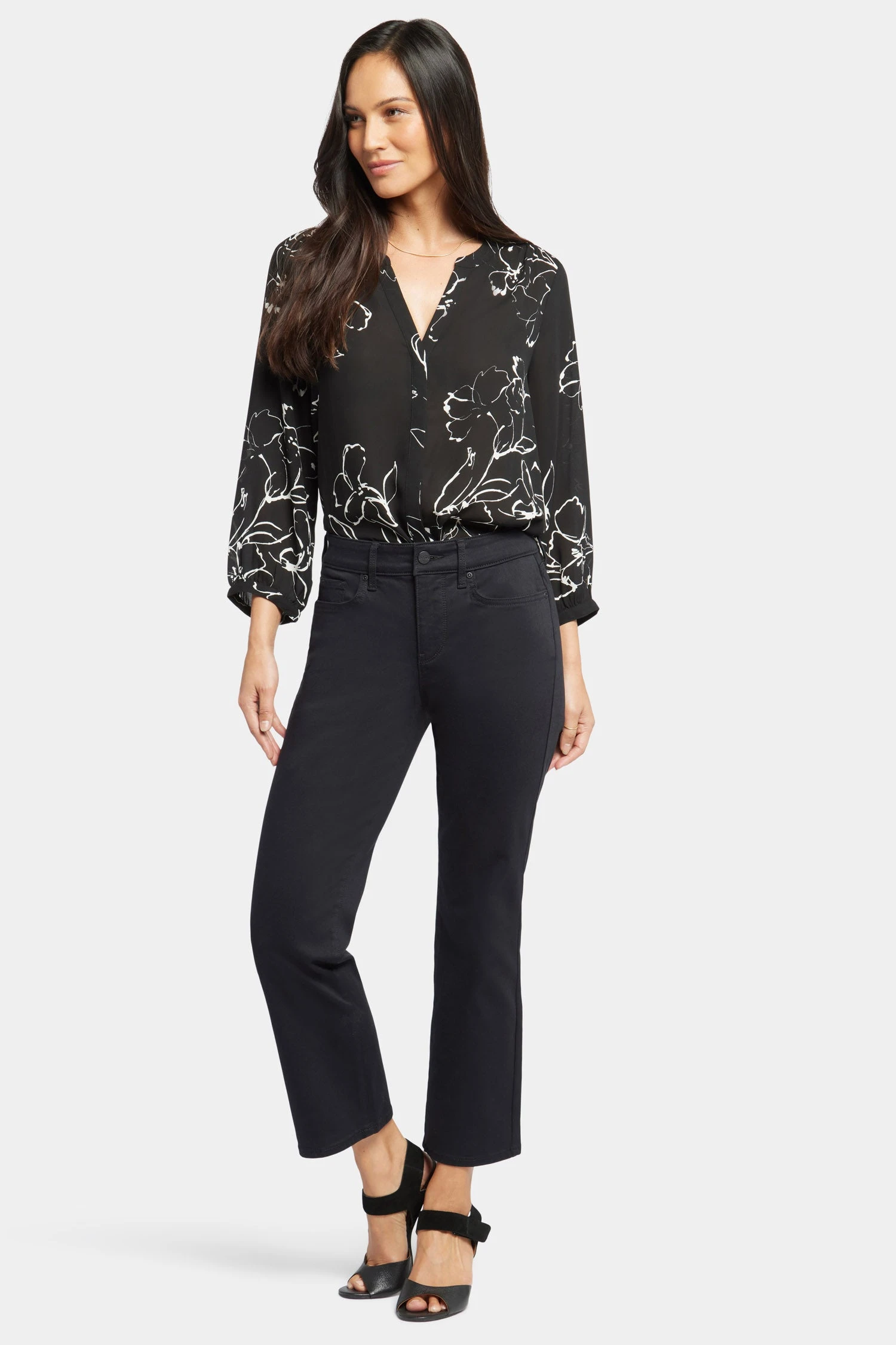 Marilyn Straight Ankle Jeans In Petite - Black 1 Marilyn Straight Ankle Jeans In Petite - Black