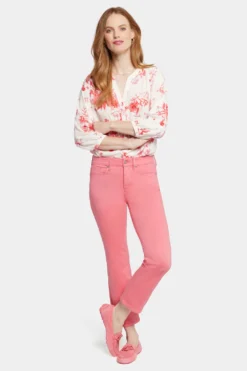 Marilyn Straight Ankle Jeans In Petite - Pink Punch