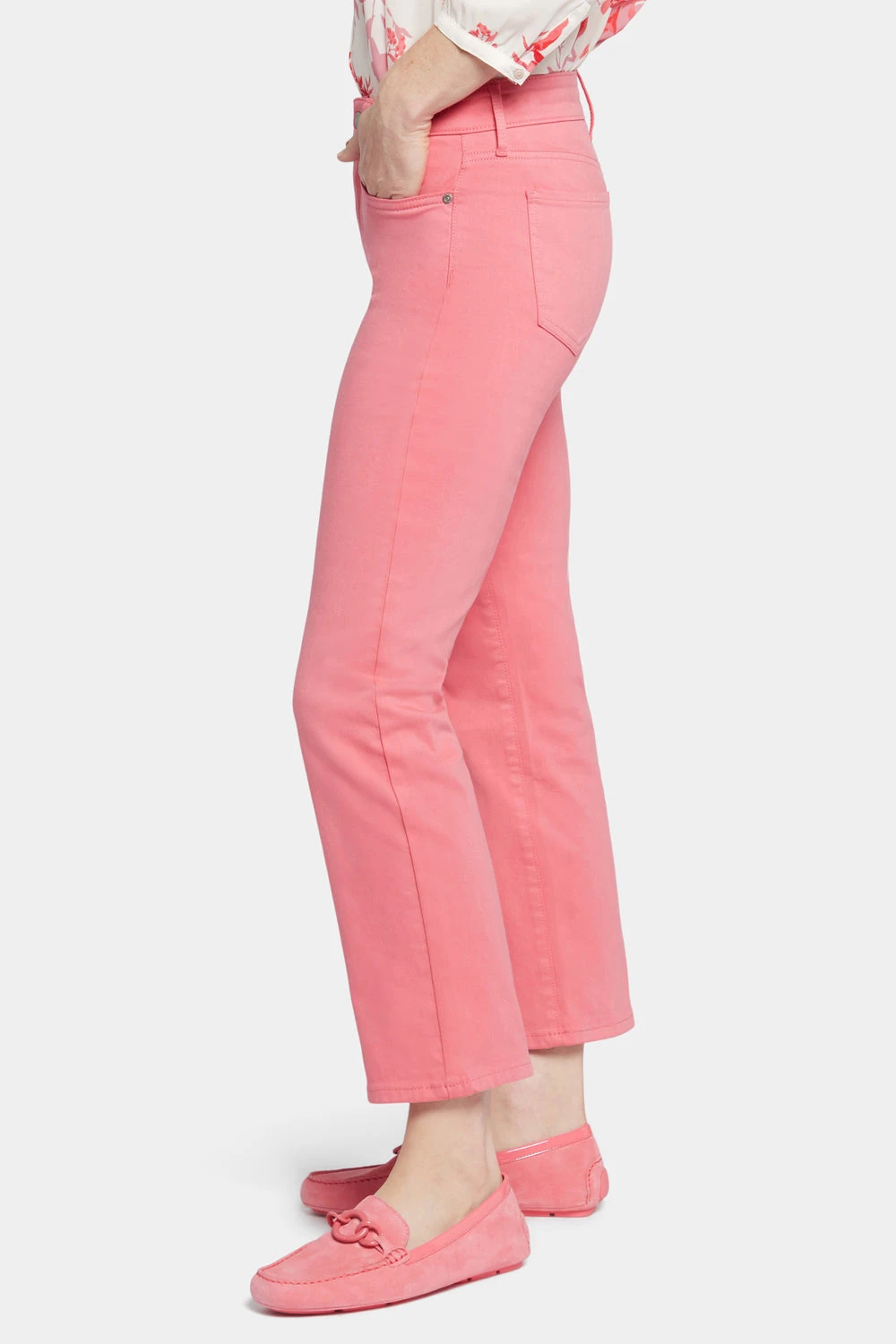 Marilyn Straight Ankle Jeans In Petite - Pink Punch 3 Marilyn Straight Ankle Jeans In Petite - Pink Punch - Image 3