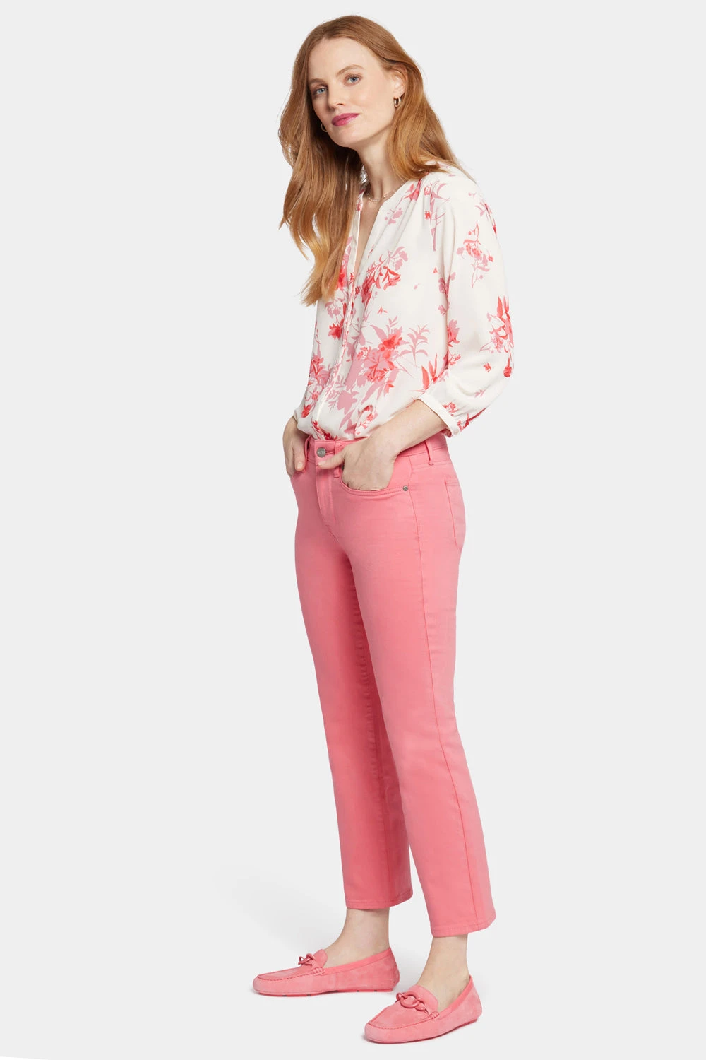 Marilyn Straight Ankle Jeans In Petite - Pink Punch 5 Marilyn Straight Ankle Jeans In Petite - Pink Punch - Image 5