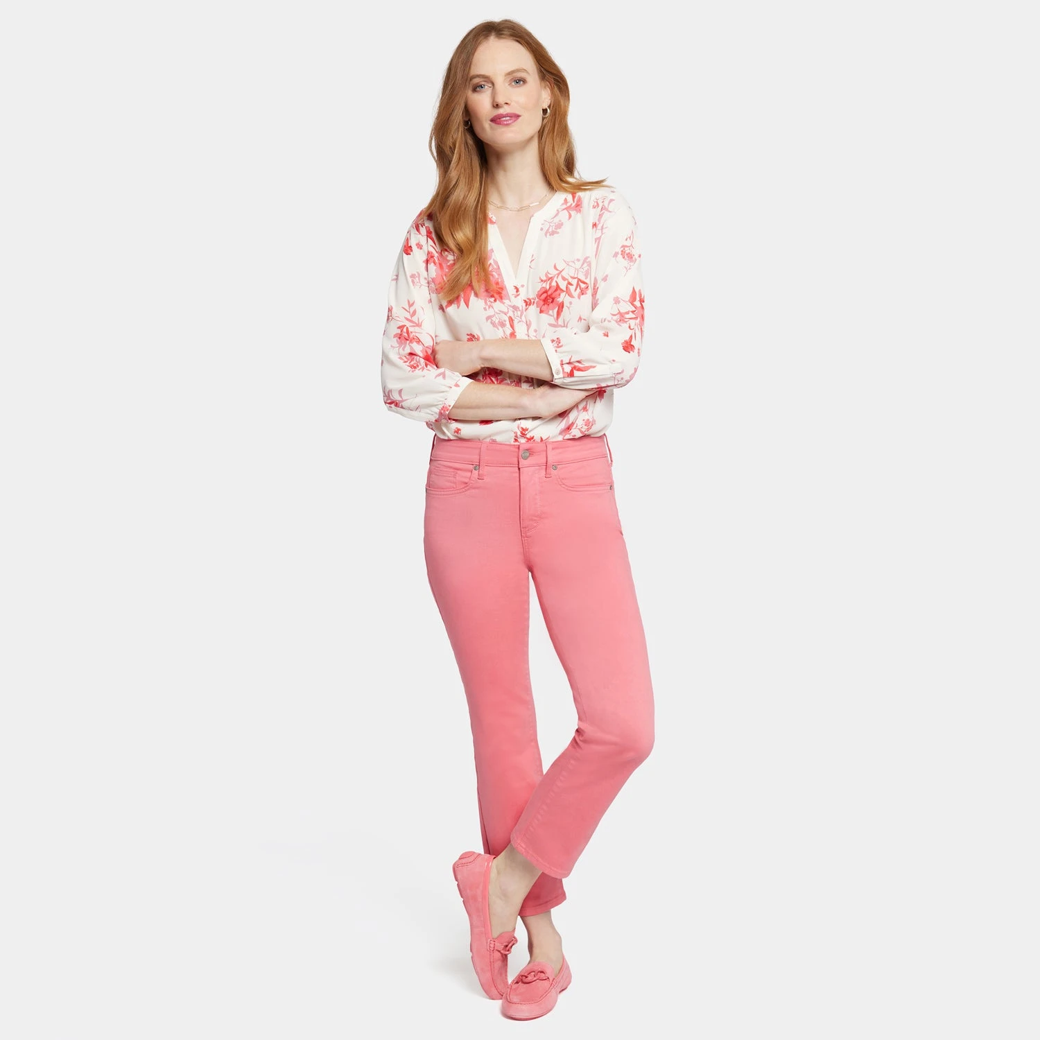 Marilyn Straight Ankle Jeans In Petite - Pink Punch 7 Marilyn Straight Ankle Jeans In Petite - Pink Punch - Image 7
