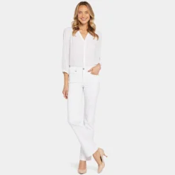 Marilyn Straight Jeans In Petite - Optic White -Nydj Apparel Shop PFOSMS2299 157 DPA