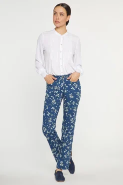 Marilyn Straight Jeans In Petite - Shannon Gardens -Nydj Apparel Shop PFOSMS2299 F1074 5