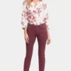 Sheri Slim Jeans In Petite - Dark Cherry