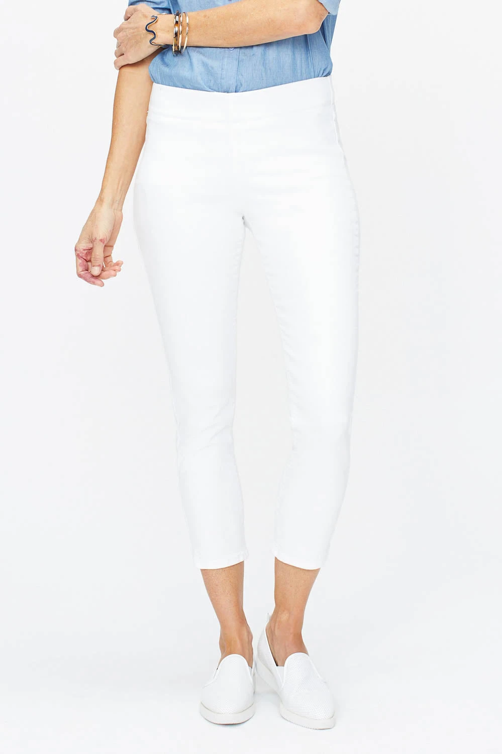 Skinny Ankle Pull-On Jeans In Petite - Optic White 2 Skinny Ankle Pull-On Jeans In Petite - Optic White - Image 2