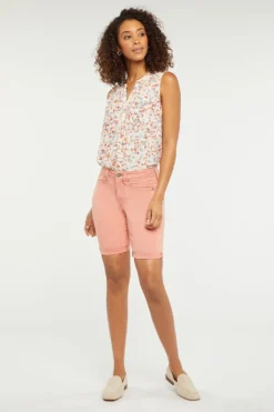 Ella Denim Shorts In Petite - Terracotta