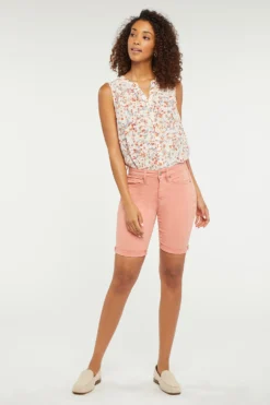 Ella Denim Shorts In Petite - Terracotta 10 Ella Denim Shorts In Petite - Terracotta -Nydj Apparel Shop PFOZSH8425 TERRA 5
