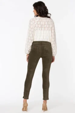 Alina Skinny Ankle Pants In Petite - Martini Olive