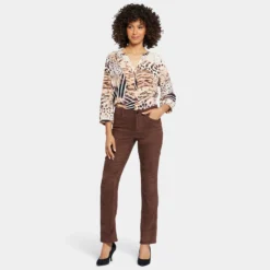 Sheri Slim Pants In Petite - Dark Chocolate -Nydj Apparel Shop PFSKSS2336 DKCHO DPA