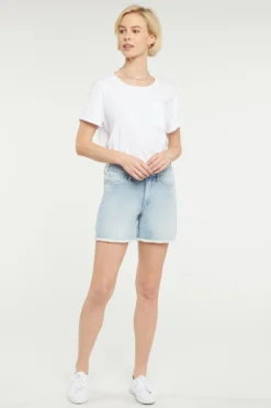 A-Line Denim Shorts In Petite - Dunes