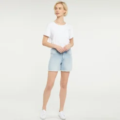 A-Line Denim Shorts In Petite - Dunes -Nydj Apparel Shop PGWRSH8181 DUNES DPA