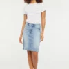 5 Pocket Jean Skirt In Petite - Quinta