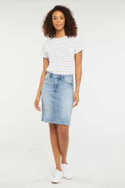 5 Pocket Jean Skirt In Petite - Quinta