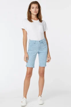 Briella 9 Inch Denim Shorts In Petite - Zen Zebra 9 Briella 9 Inch Denim Shorts In Petite - Zen Zebra -Nydj Apparel Shop PINQBS2546 ZENZA 4