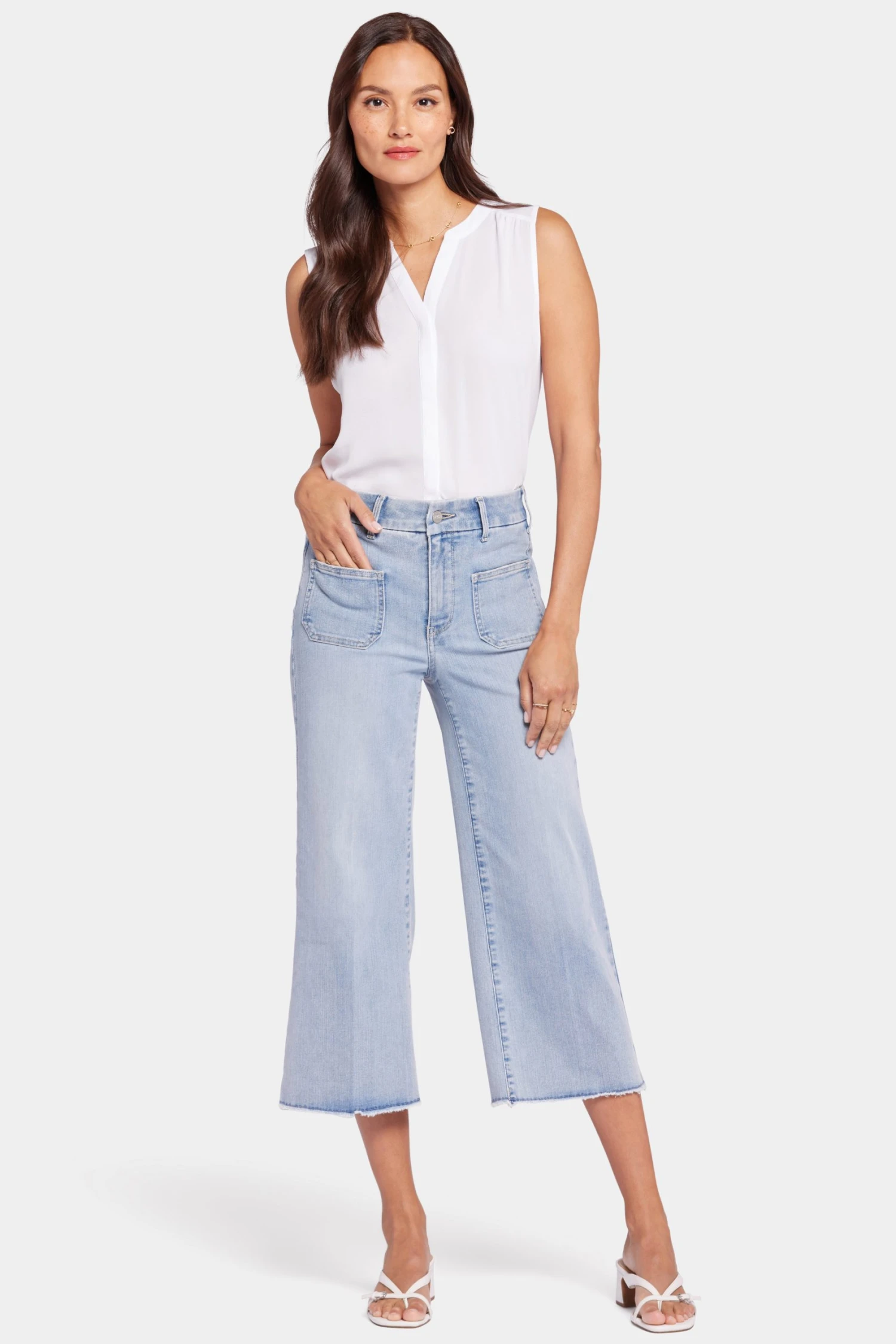 Patchie Wide Leg Capri Jeans In Petite - Divine 4 Patchie Wide Leg Capri Jeans In Petite - Divine - Image 4